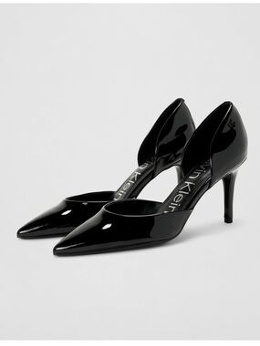 Calvin Klein “Gloria” Black Patent Pointed D'Orsay Pump 8.5  NWT